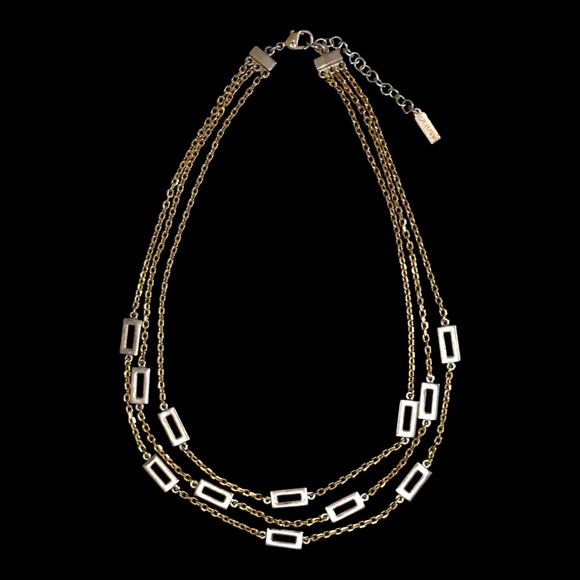 Vintage Napier Two Tone 3 Strand Chain Necklace - Picture 2 of 8